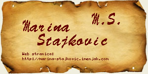 Marina Stajković vizit kartica